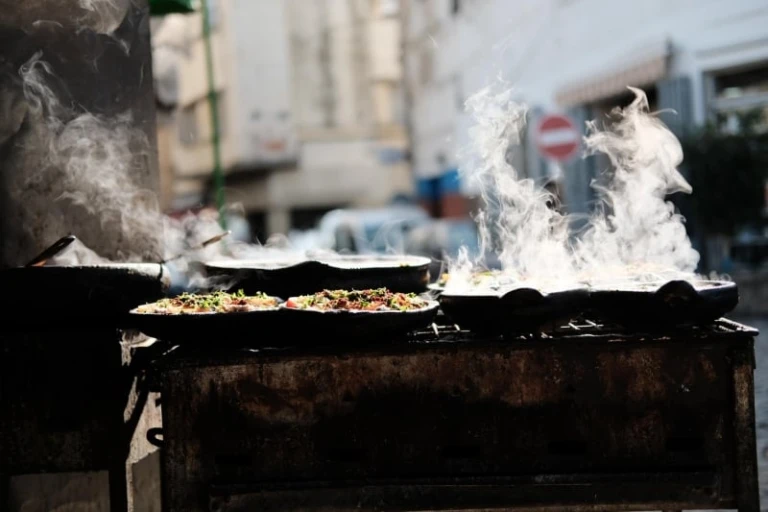 street food being cooked